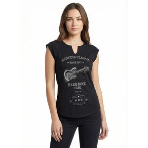 Hard Rock Cafe Austin Black Baby Tee S Vintage Y2K 90s Travel Top